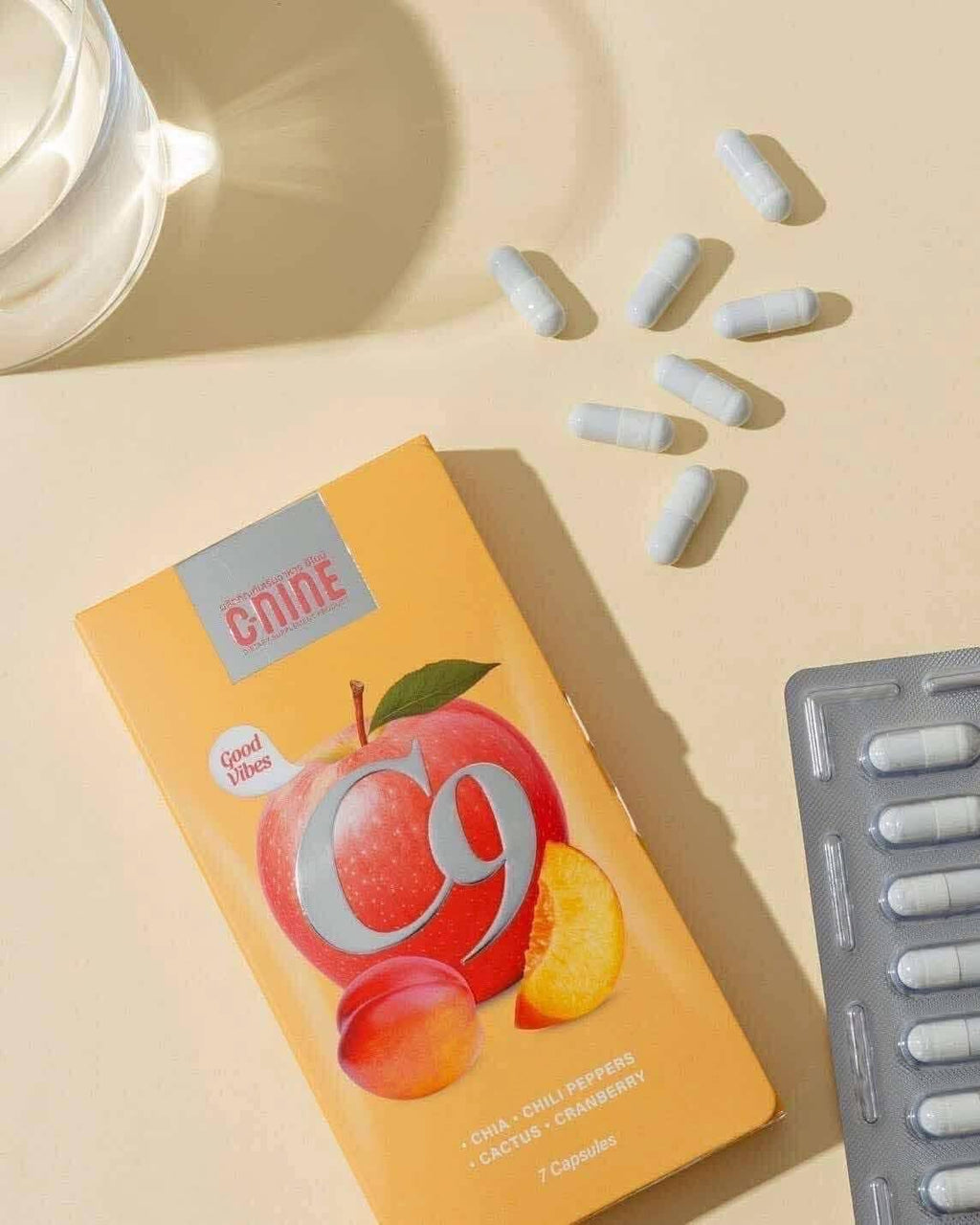 C-Nine C9 Dietary Supplement 7 Caps with Chia, Chili, Cactus & Cranberry