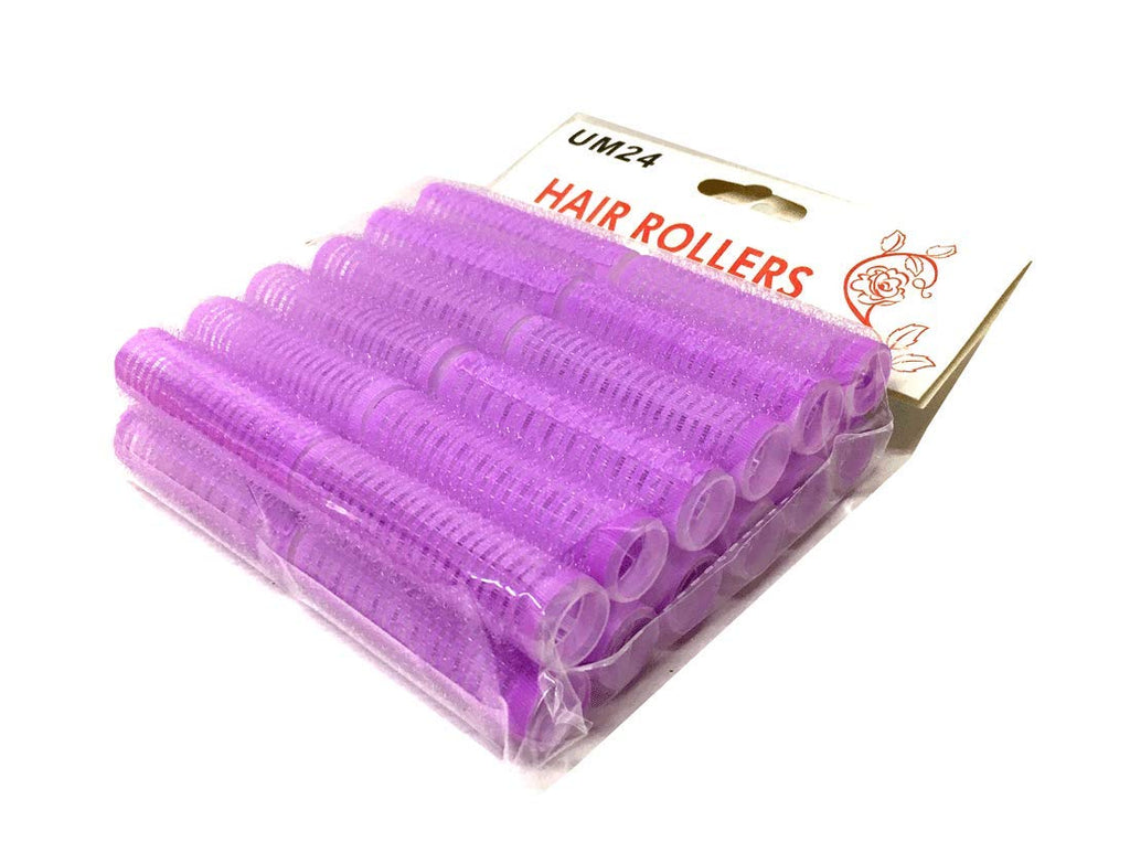 Mini Small Hair Rollers Self Grip Vented Pro Salon Hairdressing Curlers Purple 24PC