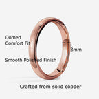 IVY & BAUBLE 6mm Solid Copper Comfort Fit Ring For Men & Women, Size 10
