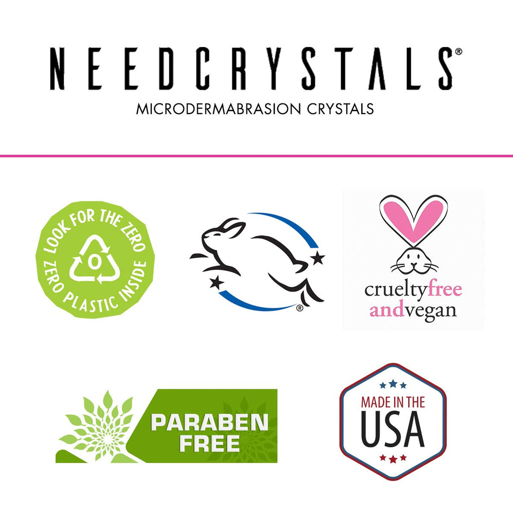 NeedCrystals Microdermabrasion Crystals DIY Facial Scrub. Natural Face Exfoliator for Dull or Dry Skin Improves Scars, Blackheads, Pore Size, Wrinkles, Blemishes & Skin Texture 4 oz. / 113 gr.