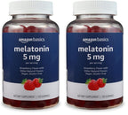 Amazon Basics Melatonin 5mg, Strawberry (Previously Solimo) 120 Gummies (2 per Serving) (Pack of 2)