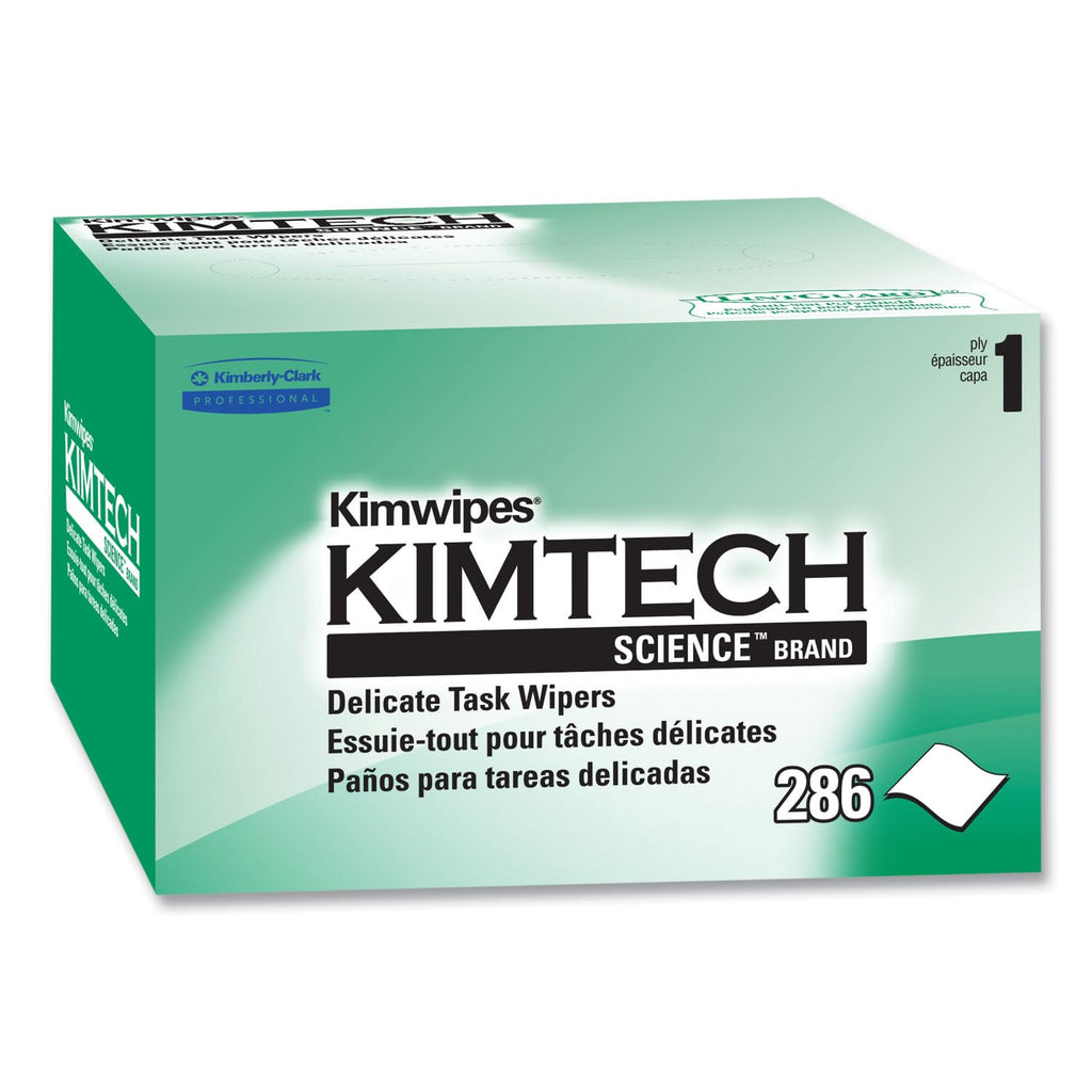 Kimtech 34155 KIMWIPES, Delicate Task Wipers, 1-Ply, 4 2/5 x 8 2/5, 286/Box