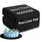 AHEONLAR 15FT Round Pool Liner Pad, 400G/M² Extra Thick Black Pool Pads for Above Ground Pool, Heavy Duty Pool Liner Pad Geotextile Material Pool Liner Puncture-Proof Pool Bottom Padding(15'Round)