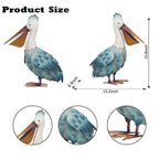 Kircust Pelican Statue Outdoor Bird Sculptures Home Decor Pond Ornaments Metal Yard Art Sculptures for Backyard Porch Patio Pond Decorations