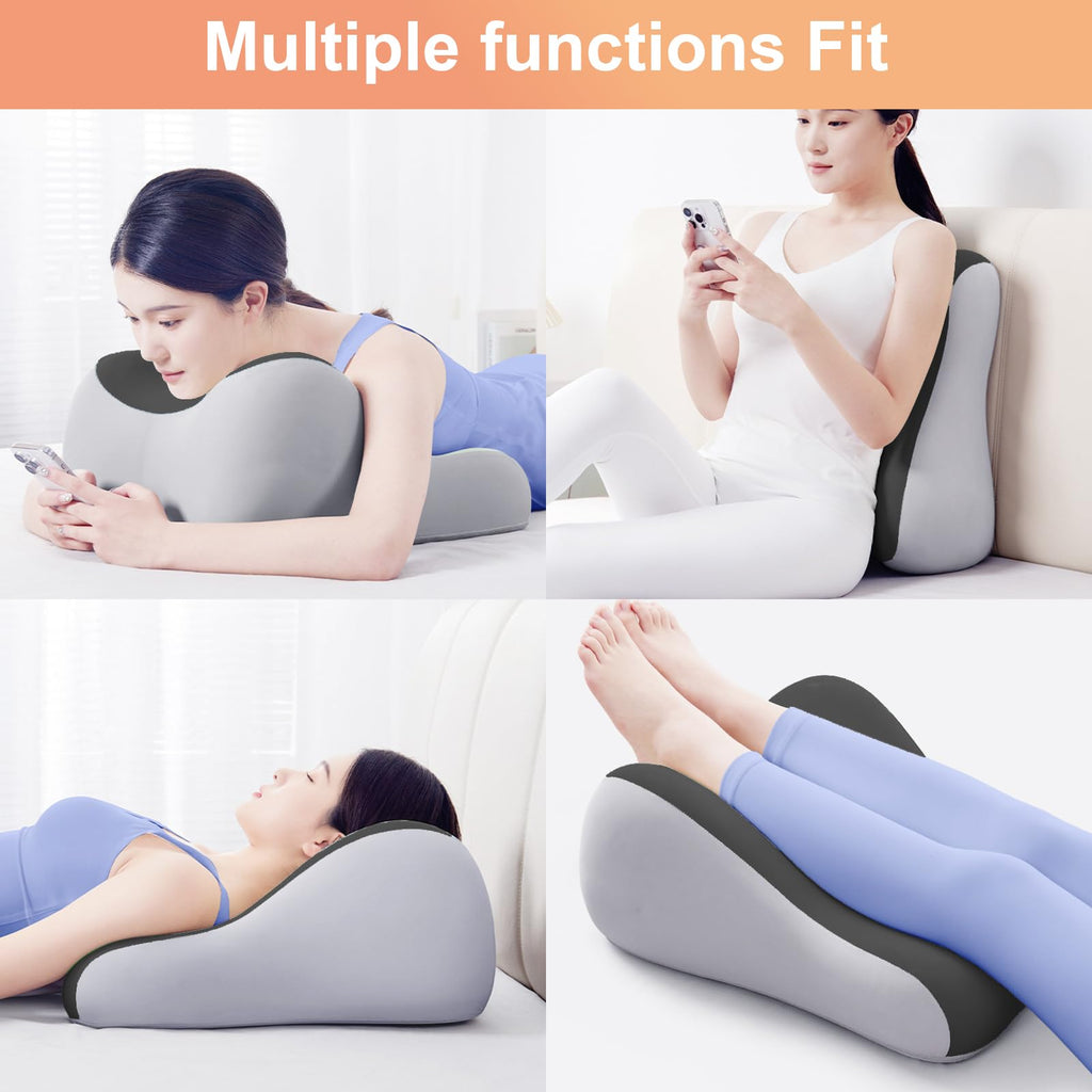 kaobbfacai Intimacy Support Wedge Pillow for Couples, Memory Foam Positioning Cushion for Back, Neck & Waist Pain Relief with Washable Cover, Portable Design for Relaxing, Reading & Adult Play-Grey