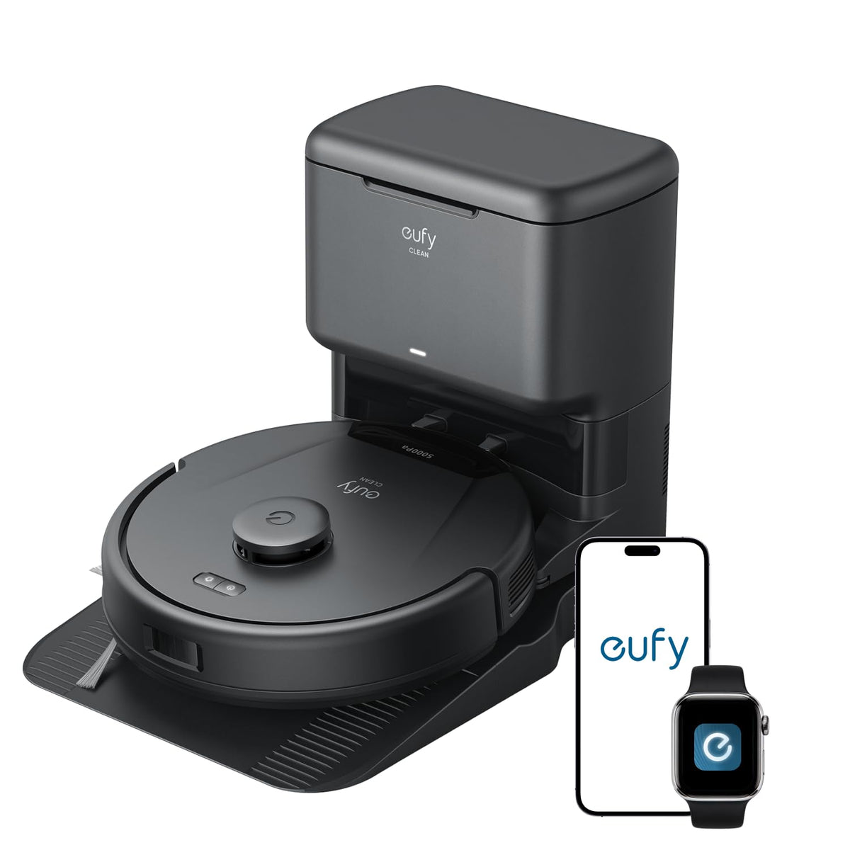 eufy L60 Robot Vacuum with Self Empty Station, Hair Detangling Technology, Up to 60 Days Hands Free Cleaning, 5,000 Pa Suction, Remove Hair, Dust