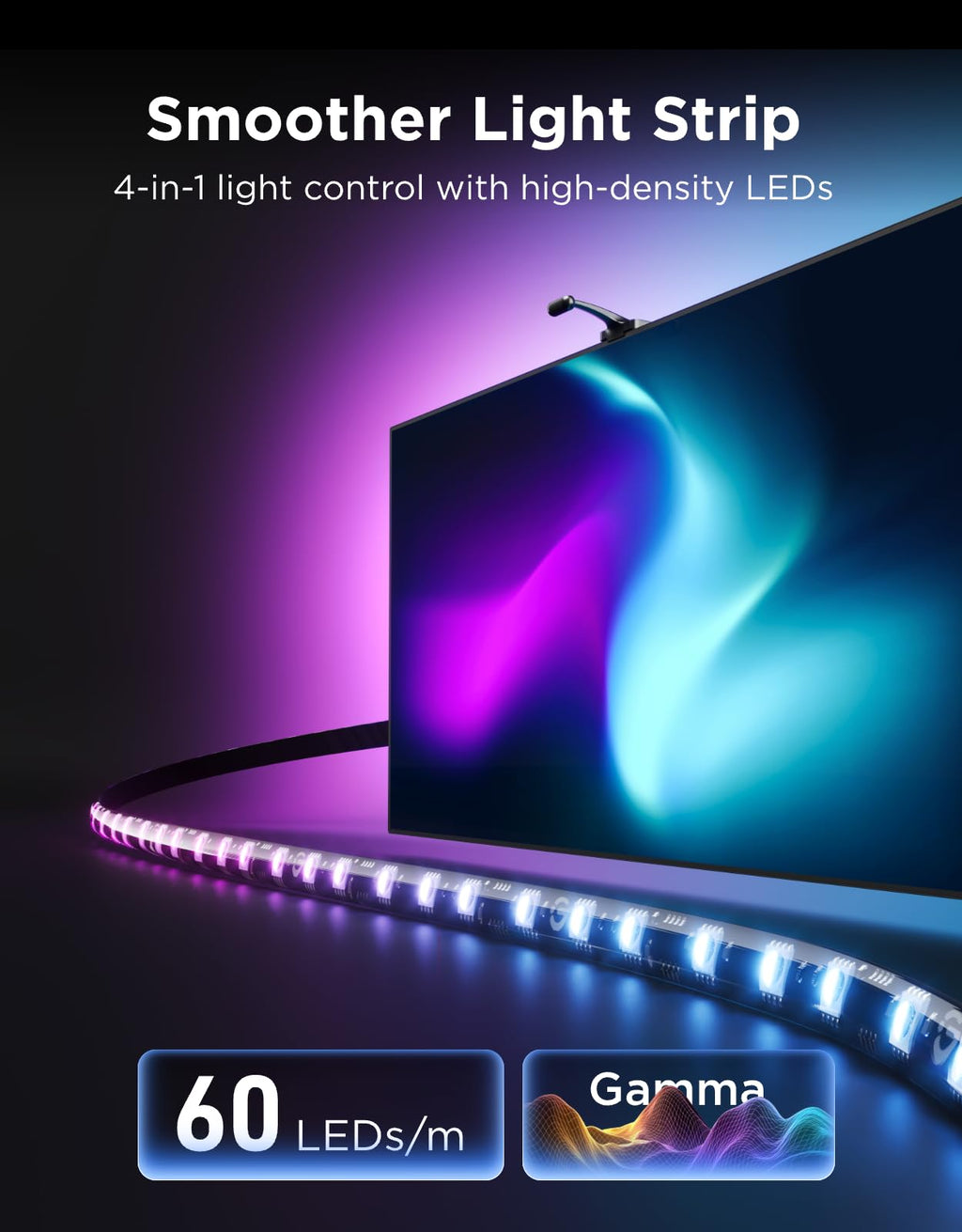 Govee TV Backlight 3 with Dual 4MP Lens, TV Lights Sync to 75-85 Inch TVs