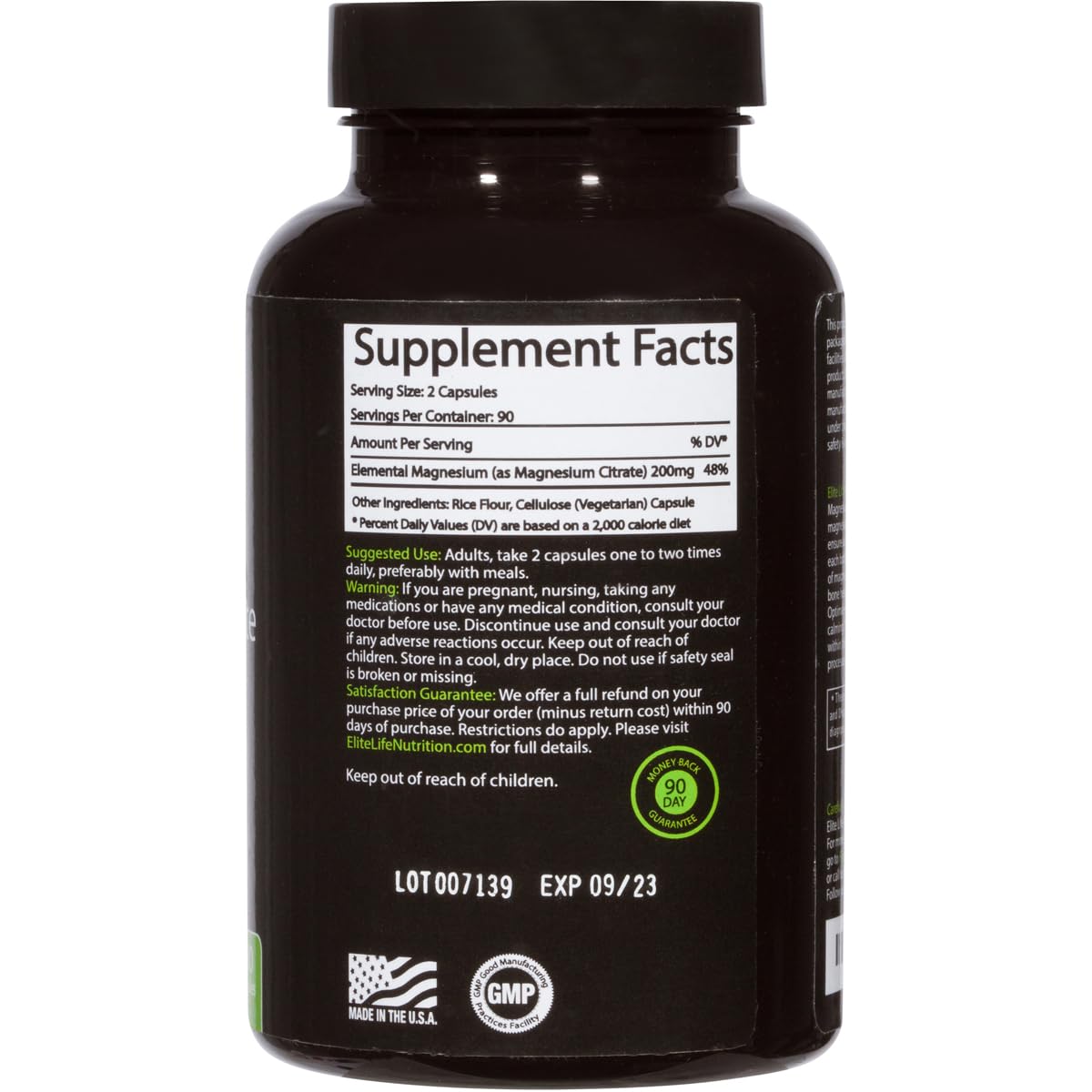 Magnesium Citrate 200mg - Pure, High-Potency, Bioavailable, and Natural Magnesium - Optimum for Stress Relief, Sleep, Relaxation, Constipation, and Brain Support Now - with 180 Capsules