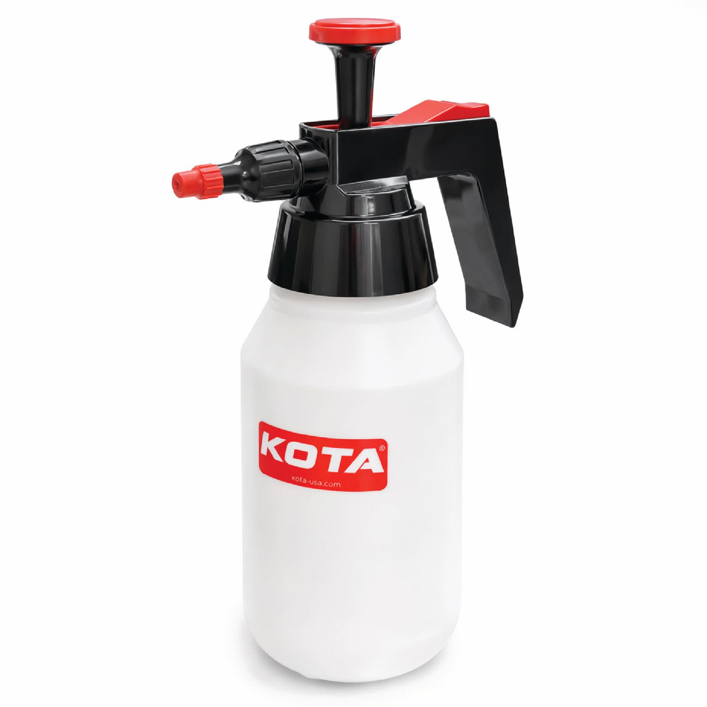 KOTA 1 L Adjustable Hand Pump Pressure Sprayer, Heavy-Duty Multipurpose Bottle for Automotive Solvents, Surface Prep & Car Detailing, Chemical-Resistant PE Construction, Adjustable Spray Pattern 6990