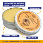 Premium Food-Safe Beeswax Wood Polish & Furniture Wax – Hand Poured Wood Conditioner | Eco-Friendly & Non-Toxic | Protects & Restores All Wood: Furniture, Toys, Cutting Boards, Ornaments (7.0 Fl Oz)