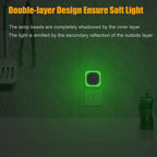YUNLEX 2 Pack Green Night Light, Dimmable Soft Glow & Indirect Reflection, Auto Dusk to Dawn Sensor, Plug in Nighlight for Home Bar, Game Room, Holiday Decor, Hallway, Bathroom, Toliet