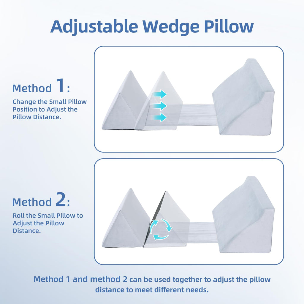 Fanwer Wedge Pillow for Side Sleeping, Back Pillow for Side Sleeper, Bed Wedges & Body Positioners for After Surgery, Anti Snoring, Back Pain, Preventing Bedsores