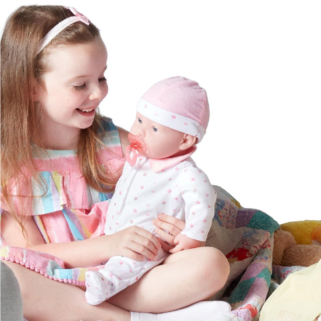 JC Toys 20-inch La Baby Soft Body Doll | Washable | Gift Set includes Magic Milk Bottle & Pacifier | Removable Pink Outfit | Perfect for Toddlers and Kids Ages 2+