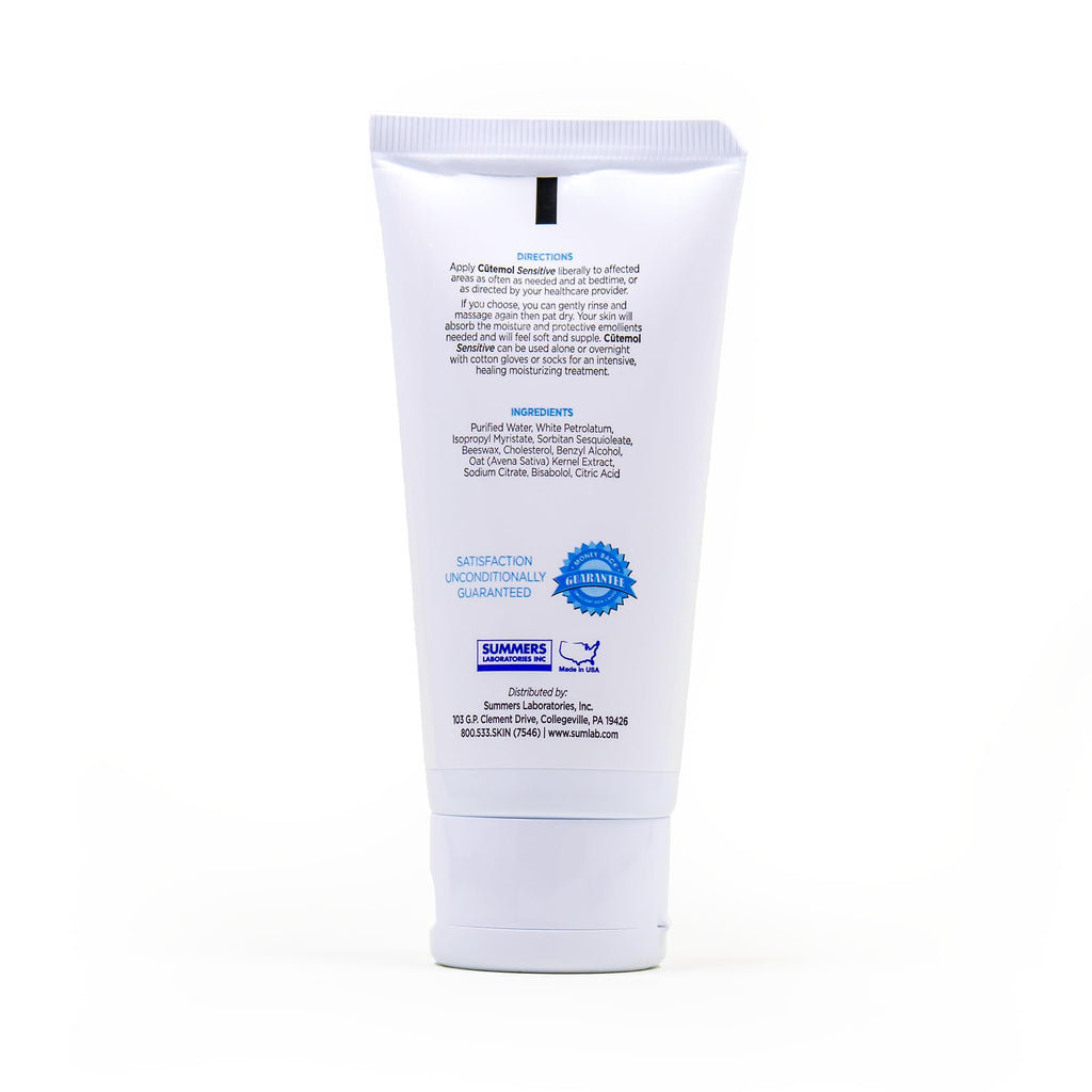 Cutemol Emollient Moisturizer for Sensitive Skin - Serious Moisturizing Cream for Damaged Skin Recovery - Fragrance Free Hydration for Cracked Hands & Feet, Eczema, Psoriasis & Dry Skin (2.75 oz)
