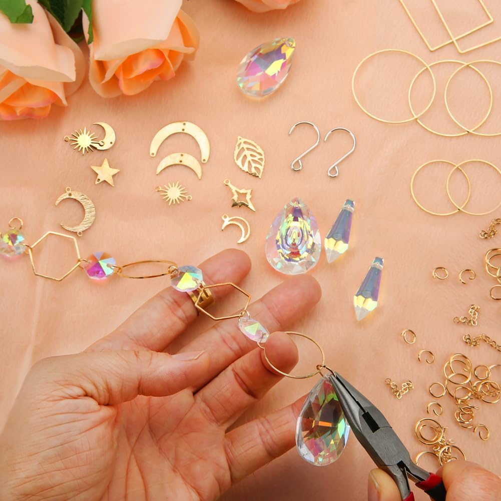 DIY Suncatchers, 400pcs Sun Catchers Supplies Kit Art and Crafts for Adults