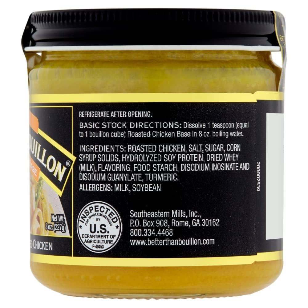 Better Than Bouillon Premium Roasted Chicken Base, Made with Seasoned Roasted Chicken, 38 Servings, Blendable Base for Added Flavor, 8-Ounce Jar (Pack of 2)