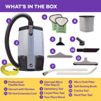 ProTeam Backpack Vacuums, ProVac FS 6 Commercial Backpack Vacuum with HEPA Media Filtration and Restaurant Tool Kit, 6 Quart, Corded