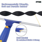 ITTAR Window Squeegee with 2 Sets Stainless Steel Pole, Squeegee Cleaning Tools with Microfiber Pads, 60"-72" Telescopic Window Washing Kit, Professional Squeegee Cleaner for Home Car Outside Glass
