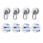 WELLZEER Magnetic Hooks 170lbs Magnet Hooks Carabiner for Hanging Refrigerator Strong Large Heavy Duty Neodymium Magnet (170LBS-4PACK)