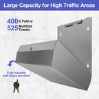 Stardrix Paper Towel Dispenser Wall Mount, Brushed Stainless Steel Commercial Paper Towel Holder with Lock, Large Capacity 400 C Fold/525 Multifold Towels
