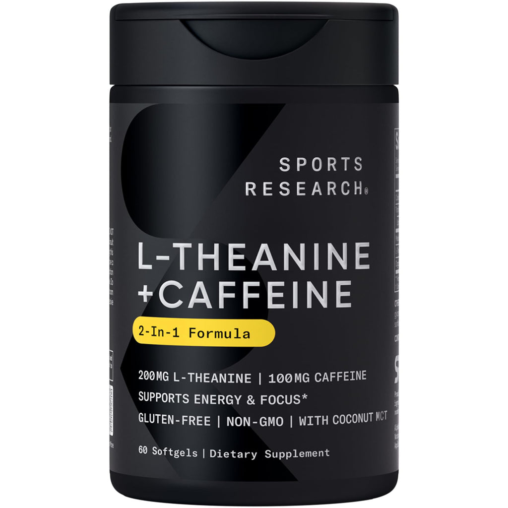 Sports Research­® L-Theanine + Caffeine Nootropic Supplement - 60 Softgels