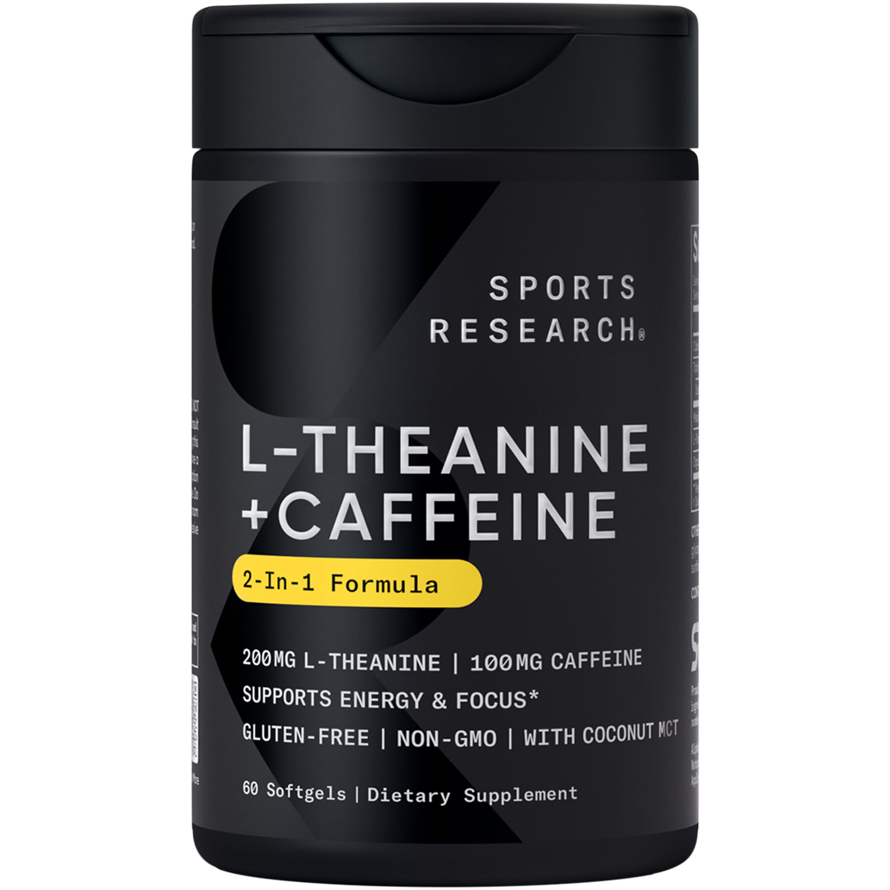 Sports Research­® L-Theanine + Caffeine Nootropic Supplement - 60 Softgels