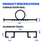 Holikme Garage Door Seal - Door Seals Bottom Rubber, Pre-drilled Aluminum Track Retainer Kit, Garage Door Seal, Easy to Install, Durable U+O Ring, Black16FT