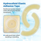 Sunliech 20 Pcs Elastic Ostomy Barrier Strips, Medical Grade Hydrocolloid, Ostomy Supplies, Skin Adhesive Ostomy Barrier Tape, Waterproof Leak for Ostomy Bag Ostomy Colostomy Ileostomy Supplies