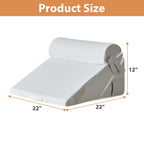 3PCS Wedge Pillow Set for After Surgery, Wedge Pillow for Acid Reflux Relief, Bed Wedge Pillow with Adjustable 9&12inch for Headboard,Sleeping, Orthopedic Memory Foam for Neck&Back Support, White/Grey