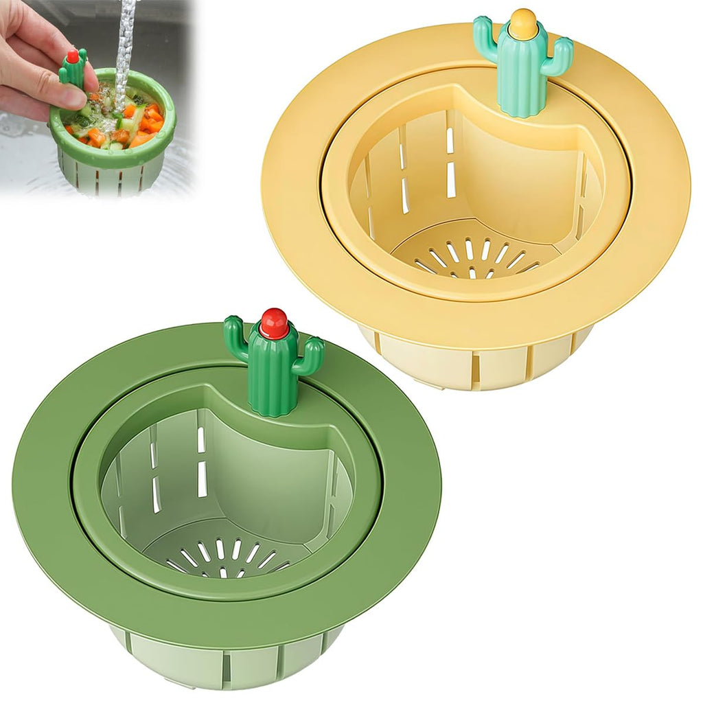 Cactus Kitchen Sink Drain Strainer, 2026 Upgrade Cactus Sink Strainer Basket, Fun Sink Accessory Innovations in Household Kitchen Supplies Bring Different Joy and Mood to The Kitchen (2pcs-Mix)