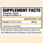 CHOQ® Shilajit - Over 50% Fulvic Acid, 500 mg Vegan Capsules, Energy, Brain, Focus, Collagen, Hormones, Mitochondrial Function, Urolithin A, Lab-Tested