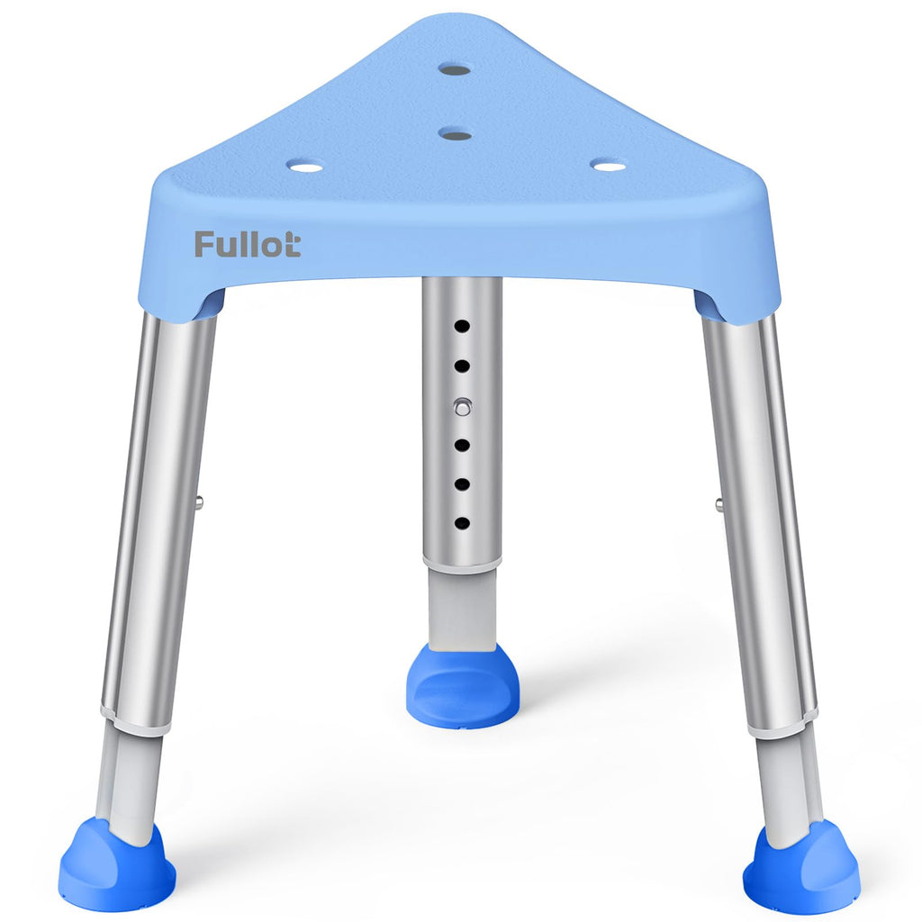 Space-Saving Triangular Shower Chair for Elderly and Disabled, FSA/HSA Eligible 400 lbs Adjustable Shower Stool Seat with Stable-Bracing, Non-Slip Bathtub Chair, Tool-Free Assembly