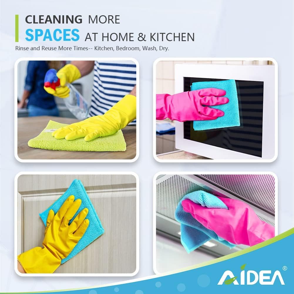 AIDEA Microfiber Cleaning Cloth-600PK, Soft Microfiber Towels for Cars, Absorbent Cleaning Rags, Lint-Free Streak-Free Wash Cloths for House, Kitchen, Window(12in.x12in)