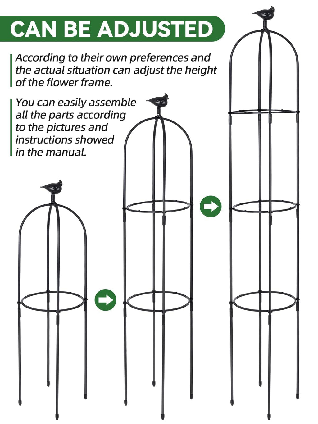 2PCS 6FT Obelisk Trellis for Climbing Plants, Kalolary Garden Tower Trellis
