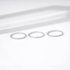 Amazon Essentials Rhodium Plated Sterling Silver Stacking Ring Set of 3 Size 8, Silver