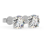 1.0 Carat 14K White Gold IGI Certified LAB GROWN Round Cut Diamond Stud Earrings for Women 4 Prong Screw Back for her MADE IN USA (E-F Color, VS1-VS2 Clarity)