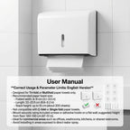 QWORK Wall Mount Paper Towel Dispenser 2 Pack – Tri-Fold Holder with Lock for Bathroom, Kitchen & Office