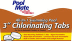 Pool Mate 5-Pounds All-In-1 Swimming Pool 3 Inch Chlorinating Tabs, Chlorine Tablets 3 Inch, Sanitizer, Clarifier, Stain Inhibitor, Algae Control, Descaler, Sunlight Protector All In One, Made In USA