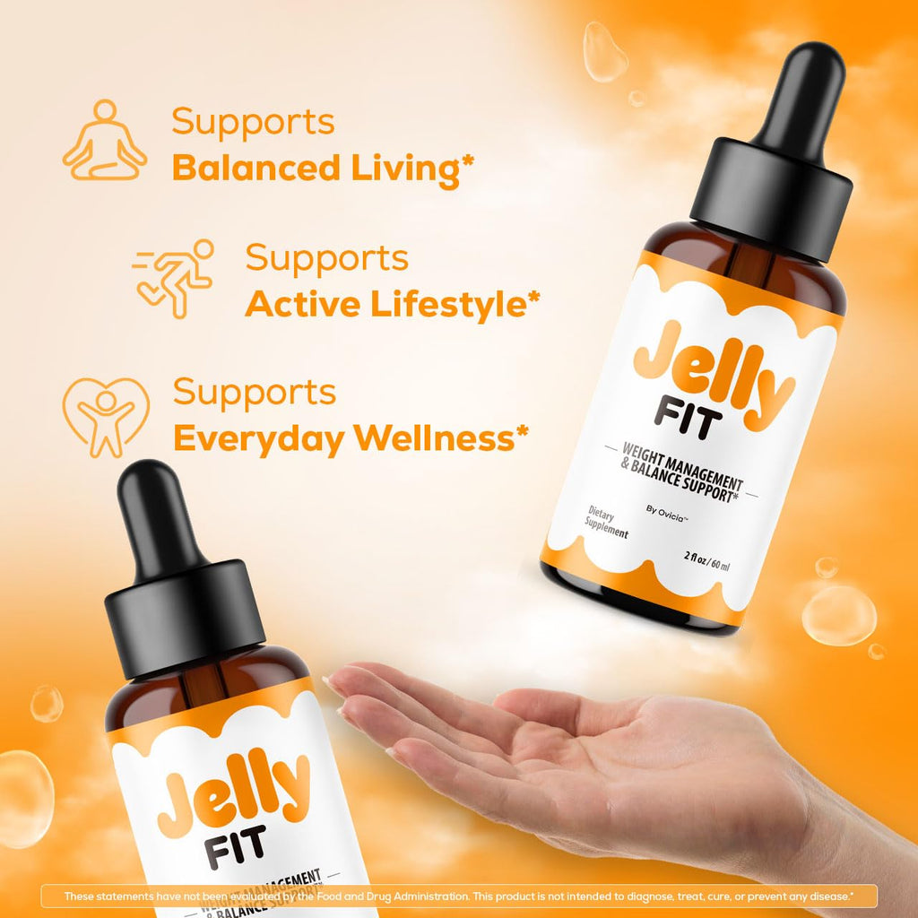 Jelly Fit Drops - Official JellyFit Oral Liquid Drops Advanced Premium Formula Maximum Strength, All Natural Ingredients Vitamins for Overall Health & Wellness Reviews, 1 Bottle for 1 Month