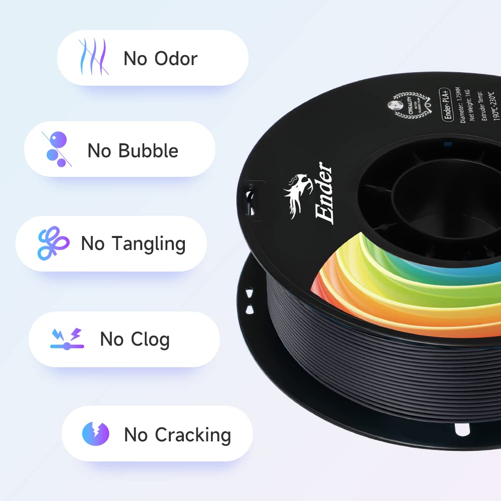 Creality 3D Printer Filament, PLA Plus Filament 1.75mm, PLA Pro Black & White, Toughness Upgraded Dimensional Accuracy +/- 0.03mm, 2 * 1KG Spool(2.2lbs) Ender PLA+ Filament for Most 3D Printer