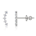 Limerencia Hypoallergenic Titanium Stud Earrings with Sparkling CZ, Silver