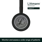 3M Littmann Classic III Monitoring Stethoscope, 5811, More Than 2X as Loud, Weighs Less, Stainless Steel Smoke-Finish Chestpiece, 27" Black Tube, Smoke Stem, and Headset