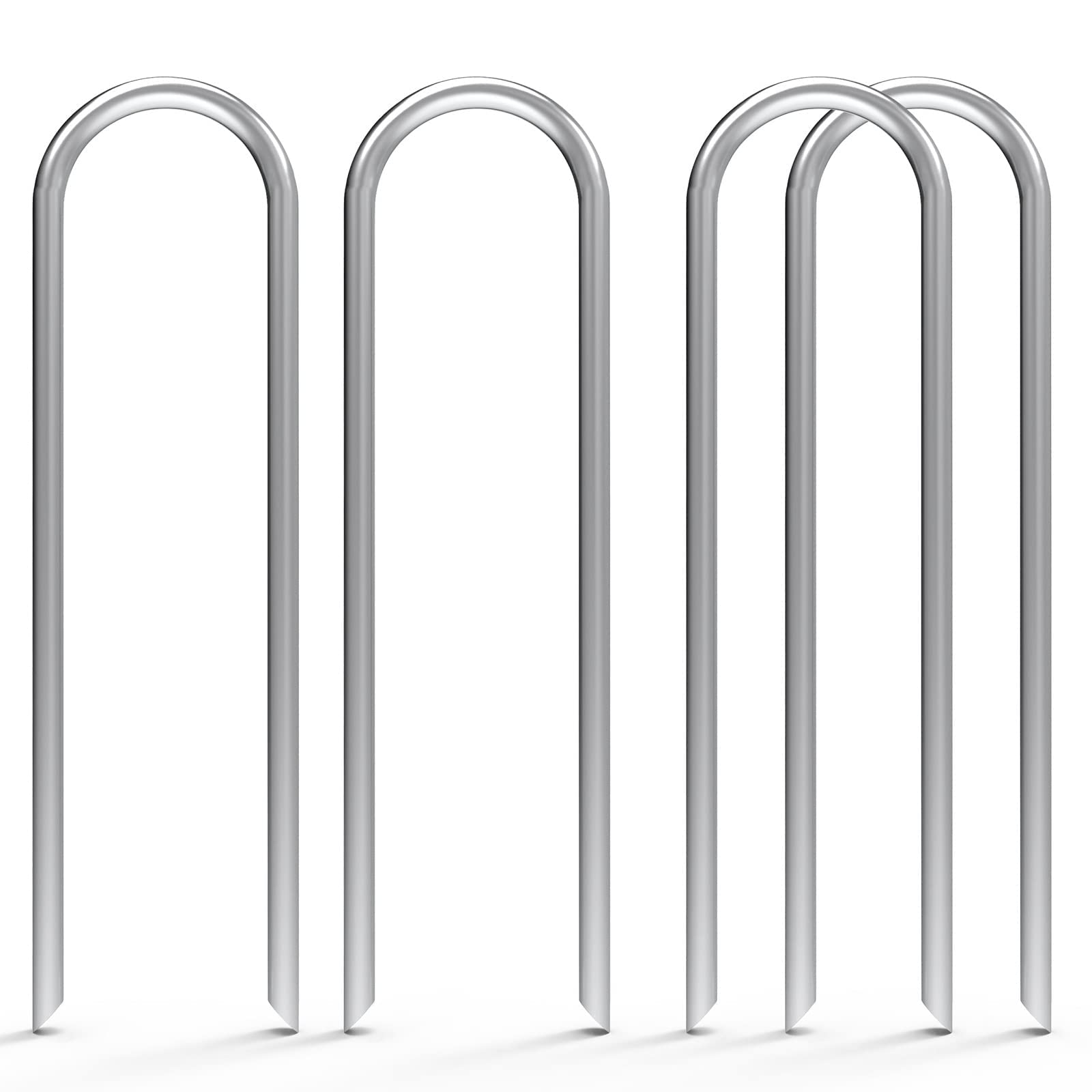 MySit 6 Inch 150 Pack U Shaped Galvanized Drip Irrigation Stakes 11 Gauge