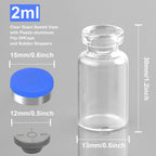 Ehoycq 2ml Sealed Sterile Glass Empty Vials for Injection, 10 Pack