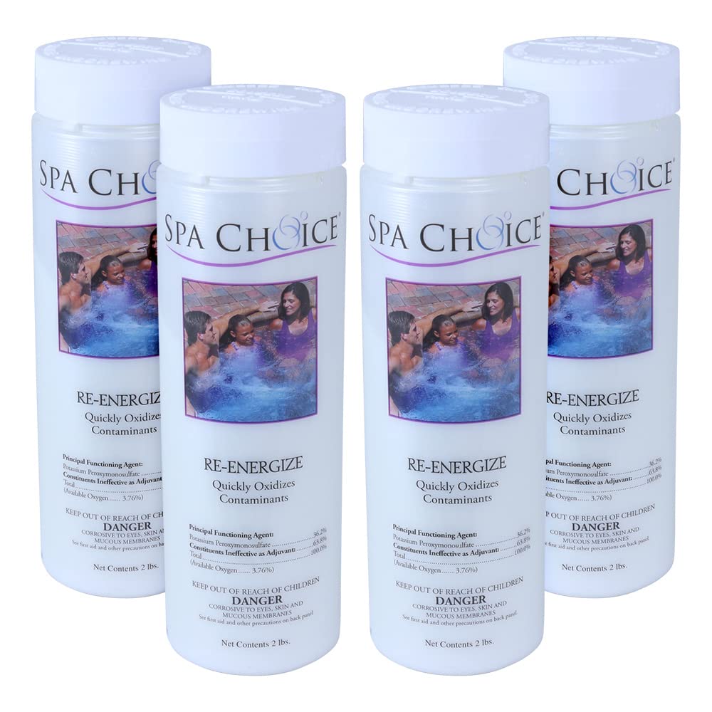 SpaChoice 2-Pounds 4-Pack Premium Re-Energize Spa Shock, Hot Tub Shock, Made in USA