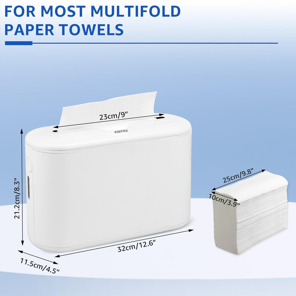 KSITEX Countertop Paper Towel Holder Dispenser,White-M