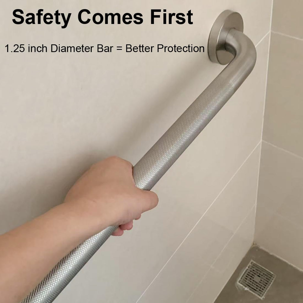IJDD 24 Inch Shower Grab Bar, Anti Slip Grab Bar for Bathtubs Showers Toilet, Safety Stainless Steel Shower Handles Hand Rail for Senior, Elderly, Handicap, Pregnant, Children