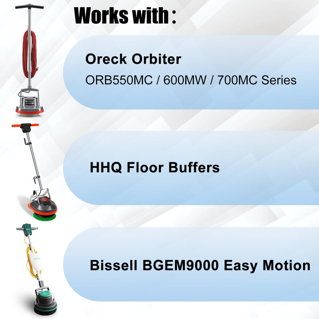 HHQ Commercial Scrub Brush for Orbital Floor Scrubber, Compatible with Oreck Orbiter XL ORB550MC, Bissell BGEM9000, 12" Diameter, Medium-Duty Brush, Blue