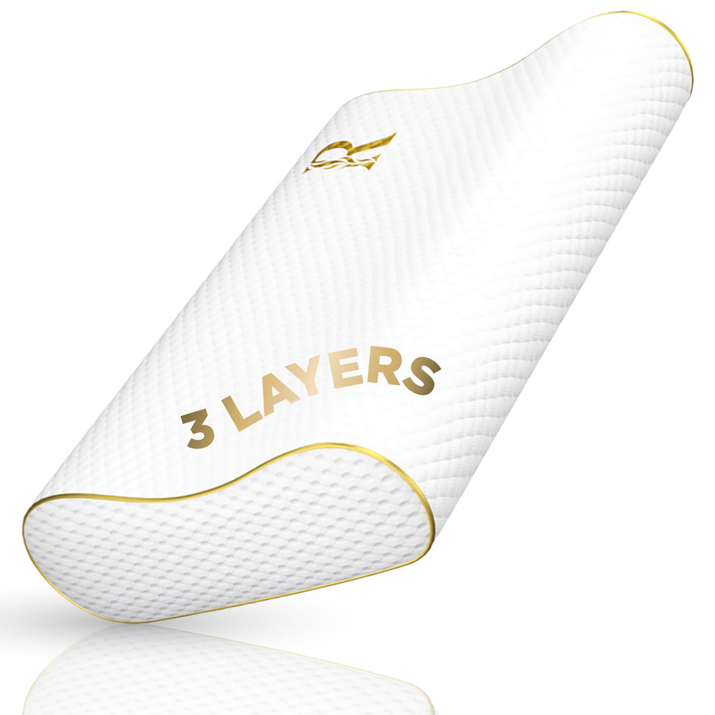 Memory Foam Pillow, King Cervical Pillow for Neck Pain, Contour Pillow, Neck and Shoulder Pain, Side Sleeper, Back and Stomach Sleeper
