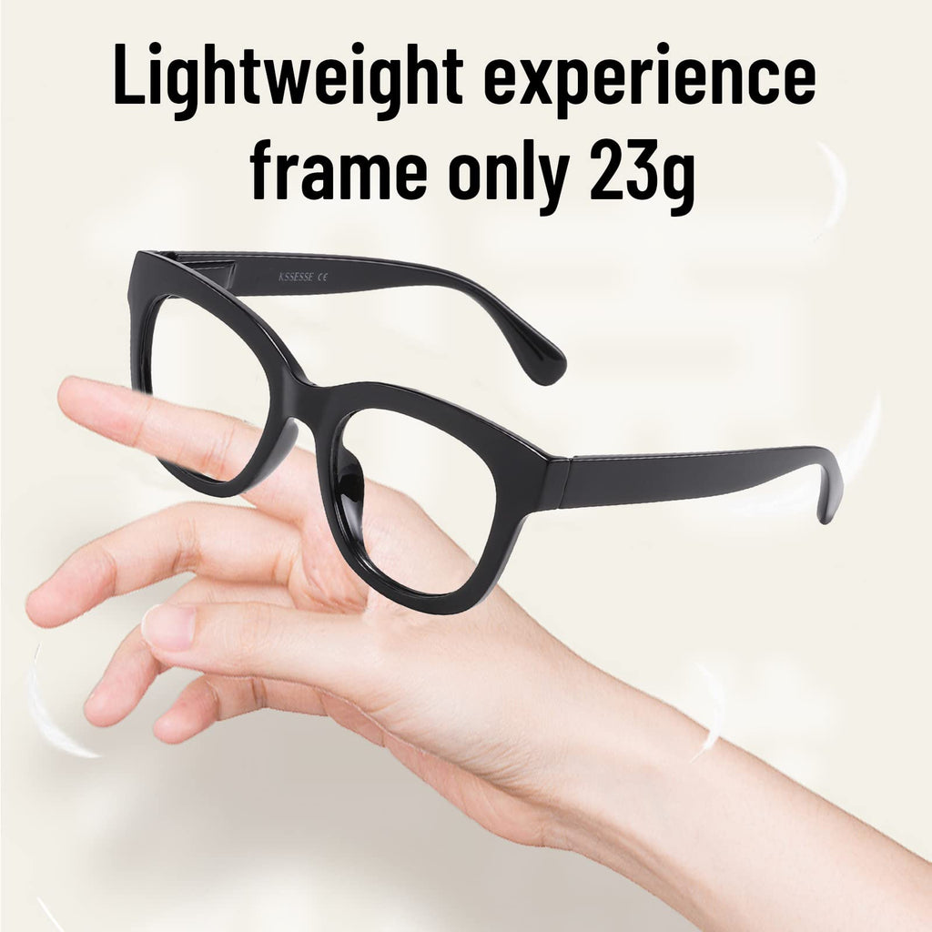 KSSESSE Reading Glasses for Women Men Square Oval Readers with Spring Hinge Thick Frame Style (Mixed Colors-C1, 1.75, x)